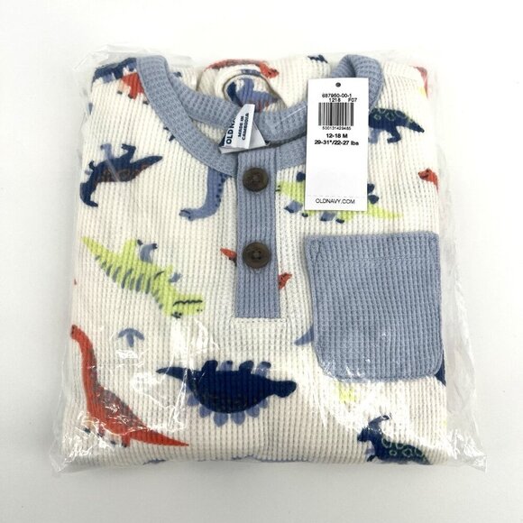 Old Navy Dinosaur Romper for Infants Dinosaur Short Sleeve Bodysuit 12-18 Months - Picture 4 of 5